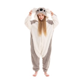 SimZoo Kids Animal Pajamas, Boy Girls Koala Cosplay Costume Sleepwear, One-Piece Unisex Homewear 10-11Y