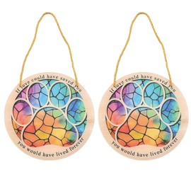 2 Pcs Dog Memorial Gifts, Pet Memorial Suncatcher Acrylic Ornament Gifts, Pet Memorial Hanging Ornament, Dog Memorial Plaque, Sympathy Gift for Loss of Cat Dog for Women Men