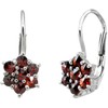 SILVEGO FLORET Women's Earrings 925 Sterling Silver with Real Garnet