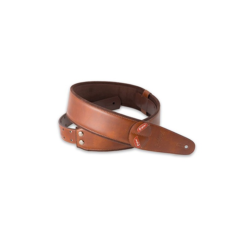 Right On! Straps MOJO Charm/Brown Guitar Strap w/embedded pickholder
