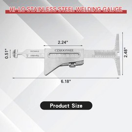 CZMOONSEE HI-LO Inch&Metric Stainless Steel Welding Gauge Welding Mismatch Gauge Test Ulnar Welder Inspection Gauge Tool