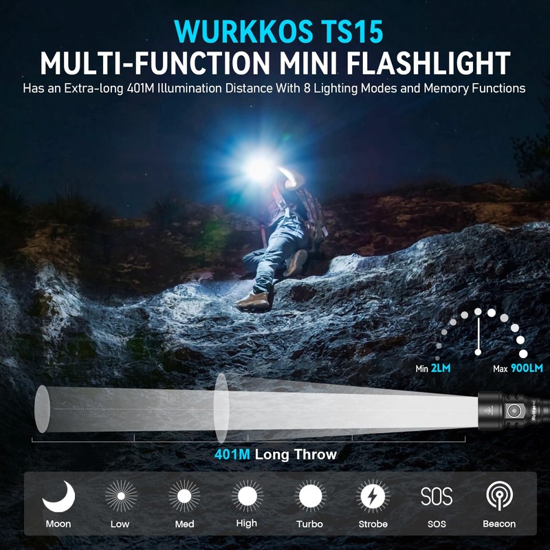 Wurkkos TS15 LED Flashlight