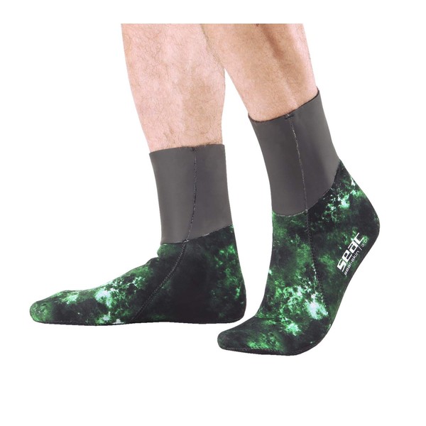 SEAC Seal Skin, Camouflage 3 mm Neoprene Socks, Thermal Sock