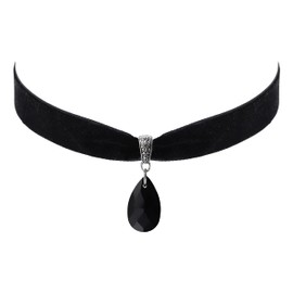 Sacina Gothic Vintage Victorian Choker Necklace, Black Velvet Choker, Goth Vintage Jewelry Gift for Women, Christmas Jewelry Gift (Teardrop Victorian Choker)