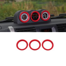 Aosseiye Red Compass Decorative Fit for Toyota FJ Cruiser Frame Triptych Combination Compass Sticker FJ Dashboard Compass Car Styling Interior(3 Piece)