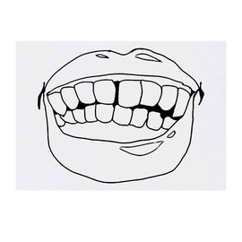 'Mouth Showing Teeth' Temporary Tattoo - Water Resistant, Skin-Safe, Non-Toxic Transfer (TO00029396)