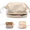 jioko Large Makeup Bag Travel Essentials, Cosmetic Travel Bags, Leather