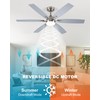Coolwind 52 Inch Silver Ceiling Fans with Lights, Bedroom Ceiling