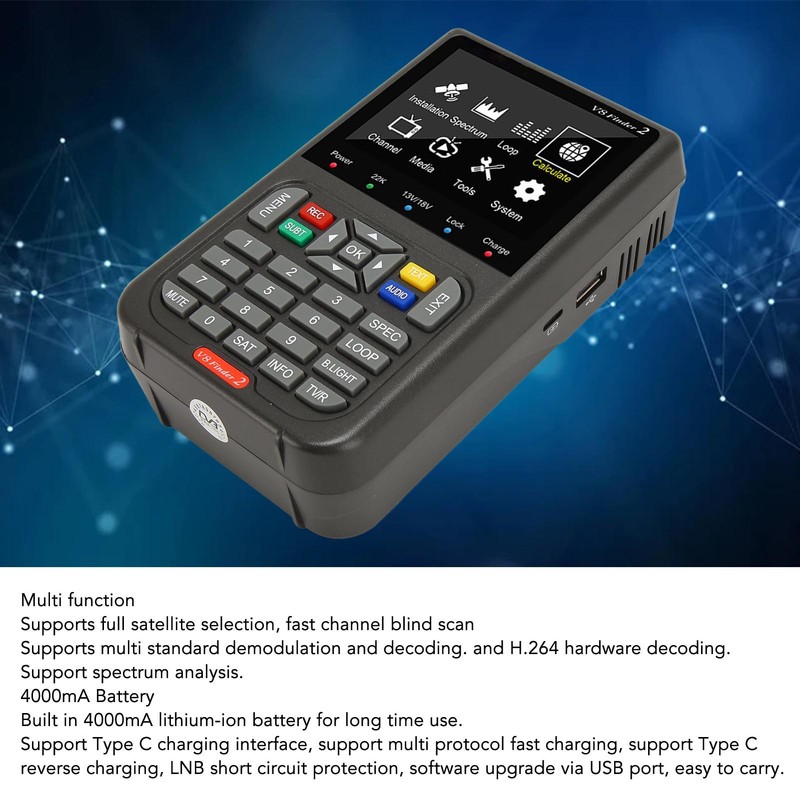 V8 Finder 2 Satellite Finder Signal Meter 3.5inch HD LCD