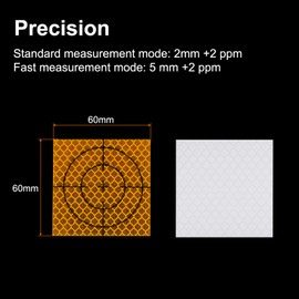 HARFINGTON 20pcs Survey Reflector Sheets 60x60mm Self-Adhesive Reflective Tape Survey Target Mark for Total Stations, Yellow