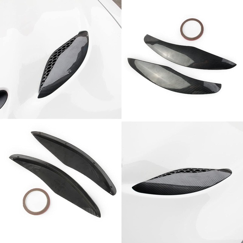 crosselec Carbon Fiber Engine Hood Vent rain Eyebrow Guard Cover
