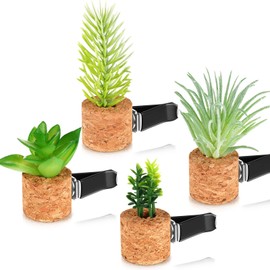 Tallew 4 Pcs Succulent Air Vent Clip Car Accessories Cute Plant Green Decoration Boho Car Accessories Gift Air Freshener for Women Girl Man Mini Artificial Plant for Interior Clips Diffuser