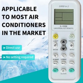 Generic K-1028E Universal Air Conditioner A/C Remote Control,Fit for Haier, Geli,Hitachi, Panasonic, LG, Sharp, Gree, Midea, Bosch, Toshiba, Sanyo,1000+ Grand Style in 1 Air Remote Control, white
