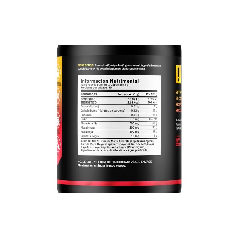 Complejo de Maca 100 Cápsulas 1000 mg - Blend de