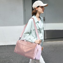 Balakaka Women's Sports Bag, Travel Bag, 44 x 23 x 23 cm, Large Gym Bag with Adjustable Shoulder Strap, Weekender Fitness Bag with Smooth Zip for Sports, Travel, pink