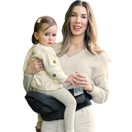 GROWNSY Baby Hip Seat Carrier, GROWNSY Baby Carrier with Multiple Pockets, Adjustable Extended Waistband for Newborns & Toddlers up to 50 lbs, Black