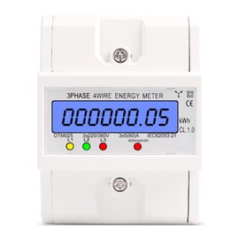 GothicBride Digital Electricity Meter, 3 Phases, 4 Conductors, Electricity Meter, DIN Rail, LCD Digital Electricity Meter, Three-Current Meter, Calibrated Electricity Meter for DIN Rail - Energy Meter