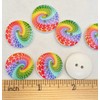 MajorCrafts® 24pcs 20mm Rainbow Swirl Pattern 2 Holes Round Wooden