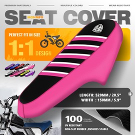 MCHMFG E-Bike Seat Cover Compatible with Ridstar Q20 Motorcycle Electric Bike Non-Slip Anti-UV Seat Covers (Black Pink White)