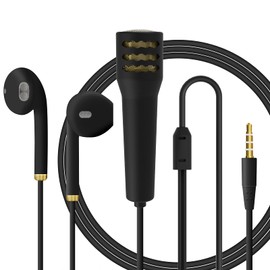 Geekria Mini Microphone, Mic Microphone for Singing, Mini Karaoke Microphone, Space-Saving, 3.5MM Audio Connector, Suitable for Laptops, Mobile Devices. (Black)