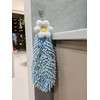 Chenille Hand Drying Towel with Hanging Loop,Daisy Design Lovely Fingertip
