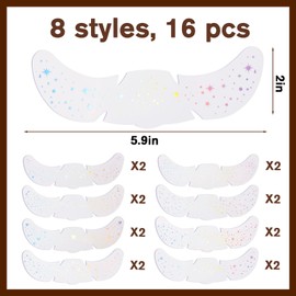 LXUEJIE 16 PCS Face Makeup Patches, Sparkle Freckles Temporary Face Tattoos for Teenagers & Young Women, 8 Patterns Waterproof Long Lasting Face Glitter Fake Freckles Sticker for Festival Rave