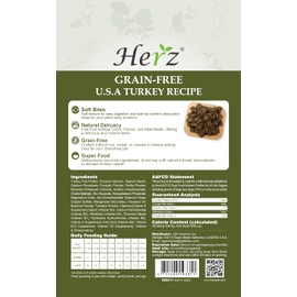 Herz Air-Dried Dog Food – U.S.A Turkey Breast Recipe 2 lb, Single Pure-Meat, Grain Free, All Natural, High Protein, Limited Ingredients