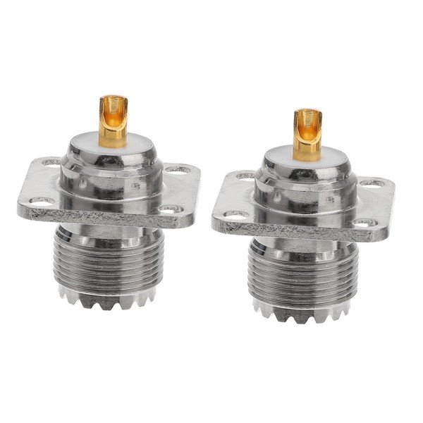 CIYODO 2pcs Uhf Coax Cable Connector Flange Adapter Female Coupler