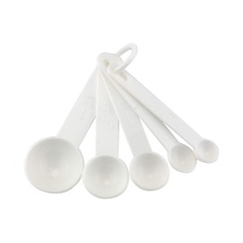 apollo THE HOUSEWARES BRAND Measuring Spoons Set of 5, Stackable, Perfect for Baking, for Wet and Dry Ingredients, White