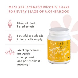 Boobie Brands Boobie Body Superfood Protein Meal Replacement Shake, Vanilla Cookie Flavor | 19g Protein | Safe for Pregnancy, Lactation, & Motherhood | Organic, Vegan, Zero Sugar, 1 Tub (20 Servings)