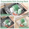 Fanbsy Dish Drying Rack in Sink, Extendable Stainless Steel Dish