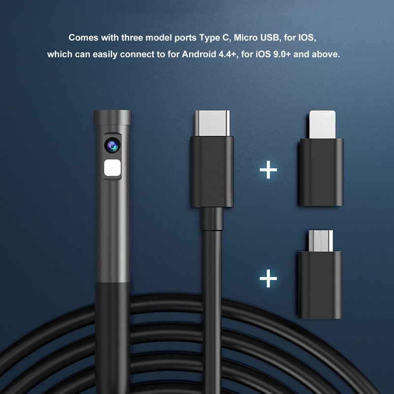 Endoscope Camera Wifi Single Lens HD 3 in 1 2MP