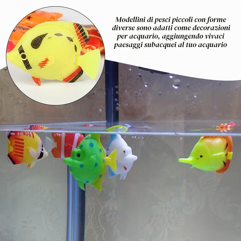 OAOSDH 20 Pezzi di Plastica Piccoli Pesci, Modelli di Pesce