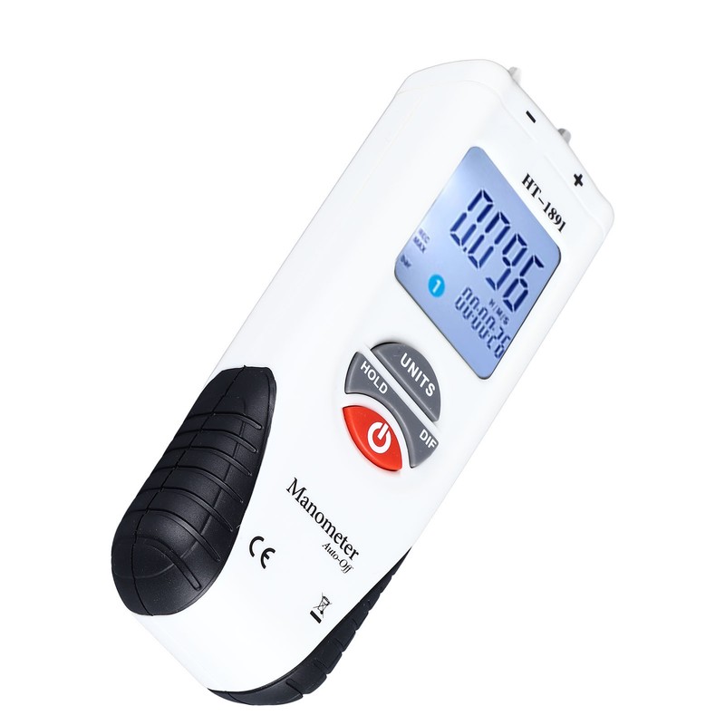 Digital Manometer Backlit Display Differential Dual Port Air and Gas