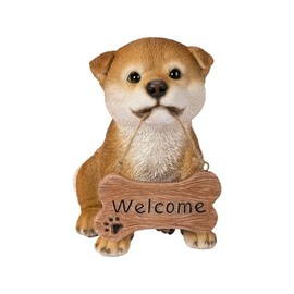 Oubia Welcome Akita Inu H22260 5.9 x 6.1 inches (15 x 10 x 15.5 cm) Doll Figurine Figurine Figurine Animal Garden Decoration Dog Dog