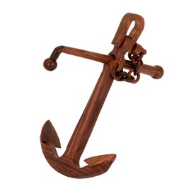 NKlaus Nautical Stick Anchor with Shackle Wooden 16 x 23 x 17.5 cm Maritime Decoration 14997