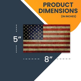 Magnet Me Up Weathered American Flag Car Magnet Decal, 5 Pack, 5x8 Inches, Red, White, Blue, Heavy-Duty Automotive Old Glory Magnet for Car, Truck, SUV or Any Magnetic Surface, Crafted in USA