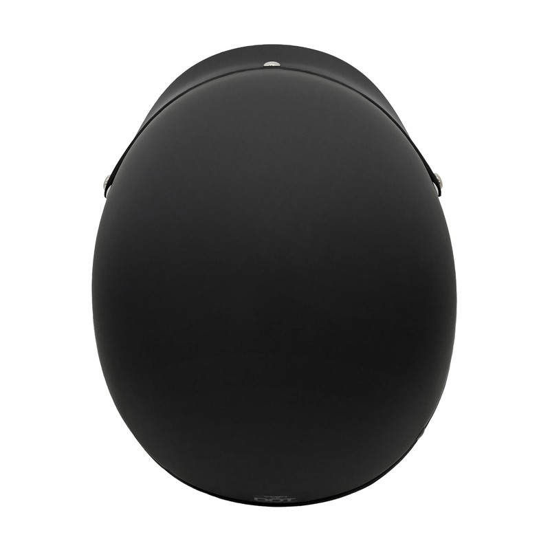 VCAN Cruiser Solid Flat Black Half Face Motorcycle Helmet (Medium)