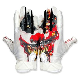 Battle Sports Krazy Klown Wide Receiver Football Gloves - Ultra Grip Gloves for Adults, Large