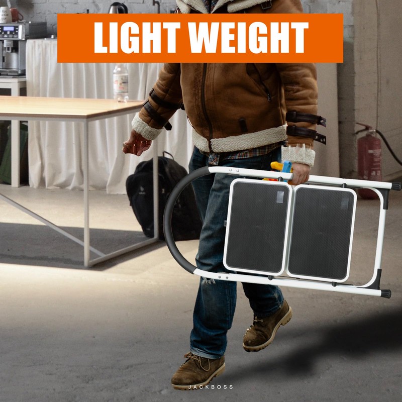 Jack Boss 2 Step Ladder, Folding Lightweight Step Stool with