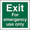 Seco Exit for Emergency Use Only Sign, 200mm x 200mm