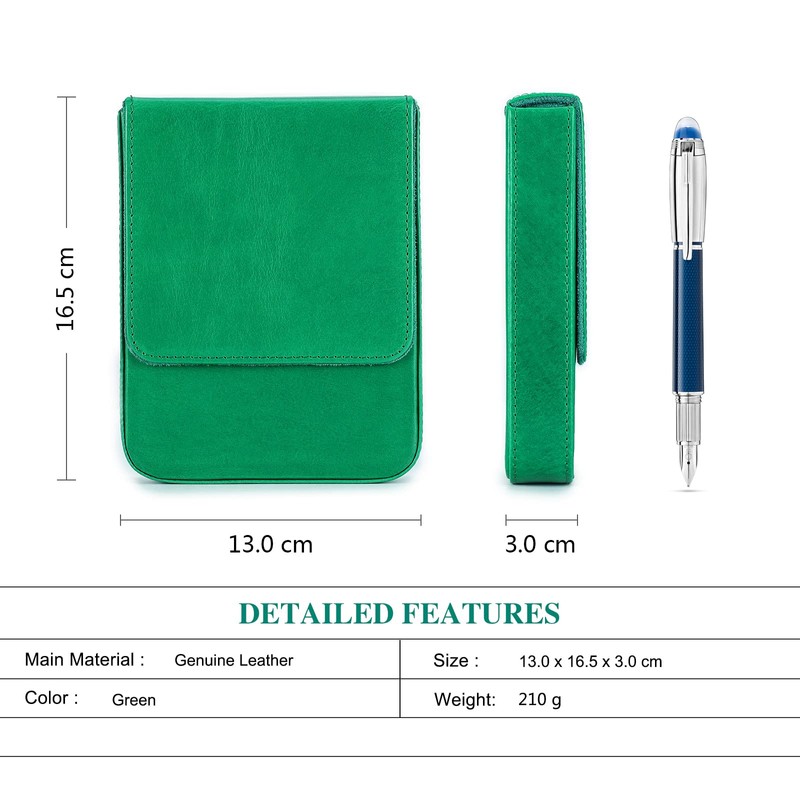 Hiram Leather Pencil Case Portable Genuine Leather Storage Box Pen