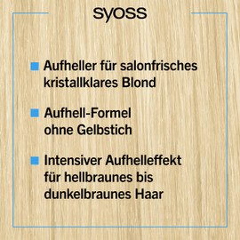 Syoss Color Coloration 13_0 Ultra Brightener Level 3 (3 x 135 ml), Brightener for Dark Hair Lightens up to 9 Levels, with Anti-Yellowing Effect for Salon-Fresh Hair Colour