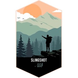Slingshot Wisconsin Souvenir 2-Inch Vinyl Decal Hiking Trails Design