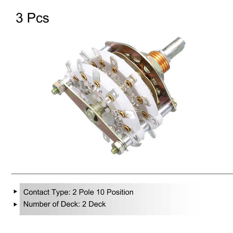 sourcing map 2P10T Rotary Switch 2 Pole 10 Position Band