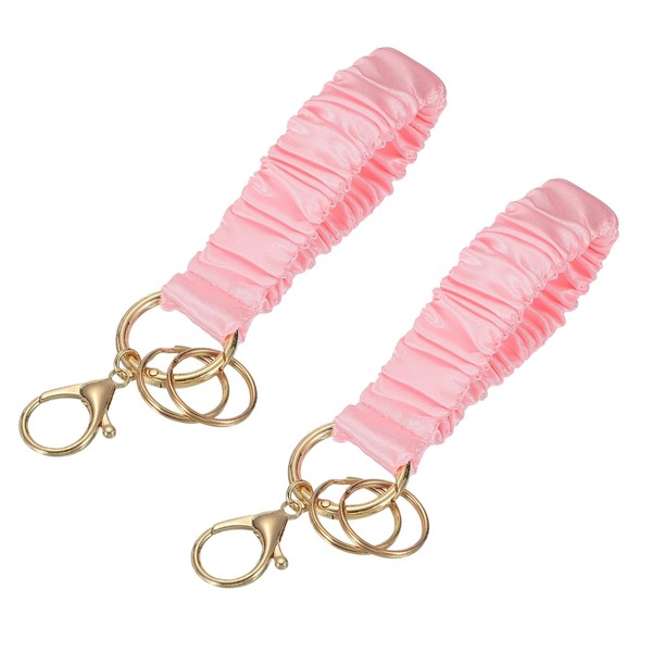 uxcell 2 Pcs Keychain Wristlet, Stretchy Lanyard Bracelet Scrunchie Keychain,