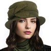 Women Felt Bucket Hat Vintage Floral Wool Dress Winter Hats