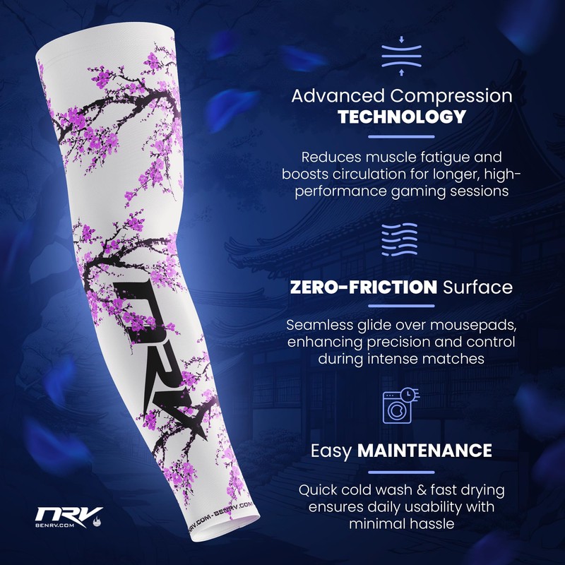 NRV Gaming Compression Sleeve (Edition Sakura) - Enhanced Japanese Style