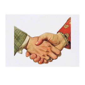 'Vintage Handshake' Temporary Tattoo - Water Resistant, Skin-Safe, Non-Toxic Transfer (TO00077235)