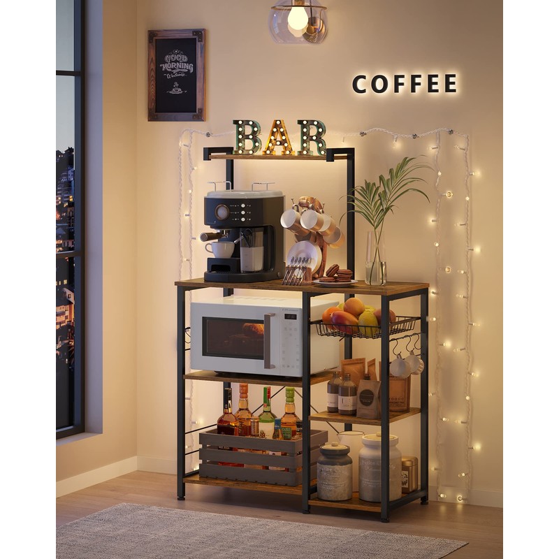 VASAGLE Baker's Rack, Microwave Stand, Kitchen Storage Rack with Wire